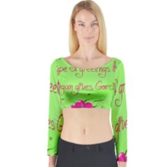 Garcia s Greetings Long Sleeve Crop Top