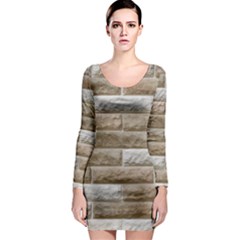 Light Brick Wall Long Sleeve Bodycon Dresses