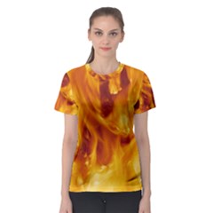 Yellow Flames Women s Sport Mesh Tees