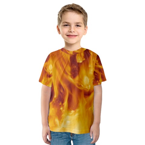 Yellow Flames Kid s Sport Mesh Tees by trendistuff