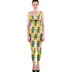 Connected Rectangles Pattern Onepiece Catsuit