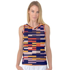 Rectangles In Retro Colors Women s Basketball Tank Top by LalyLauraFLM