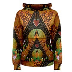 Surfing, Surfboard With Flowers And Floral Elements Women s Pullover Hoodies by FantasyWorld7