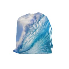 Ocean Wave 1 Drawstring Pouches (large)  by trendistuff