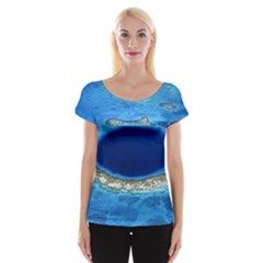 Great Blue Hole 2 Women s Cap Sleeve Top