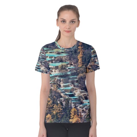 Huanglong Pools Women s Cotton Tee by trendistuff