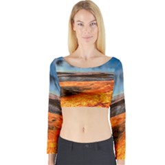 Fire River Long Sleeve Crop Top