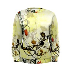 Wonderful Flowers With Leaves On Soft Background Women s Sweatshirts