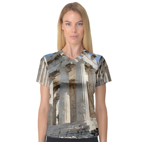 Parthenon Women s V-neck Sport Mesh Tee by trendistuff