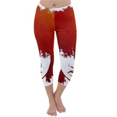 Nappyheads Logo Red Capri Winter Leggings 