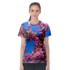 Pink Flowers Women s Sport Mesh Tees