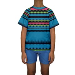 Chevrons And Triangles  Kid s Short Sleeve Swimwear