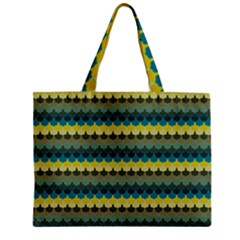 Scallop Pattern Repeat In  new York  Teal, Mustard, Grey And Moss Zipper Tiny Tote Bags by PaperandFrill