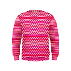 Valentine Pink And Red Wavy Chevron Zigzag Pattern Boys  Sweatshirts by PaperandFrill