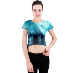 Marble Caves 3 Crew Neck Crop Top by trendistuff