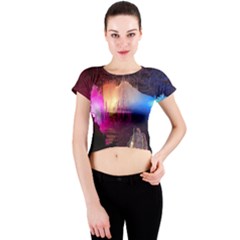 Cave In Iceland Crew Neck Crop Top