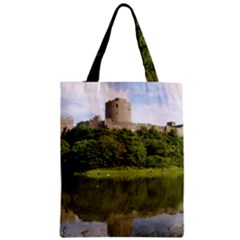 Pembroke Castle Zipper Classic Tote Bags by trendistuff