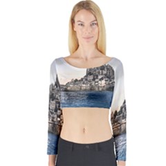 Le Mont St Michel 2 Long Sleeve Crop Top