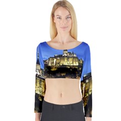 Le Mont St Michel 1 Long Sleeve Crop Top