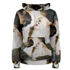 Calico Cat And White Kitty Women s Pullover Hoodies by trendistuff