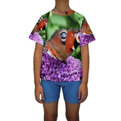 Peacock Butterfly Kid s Short Sleeve Swimwear by trendistuff