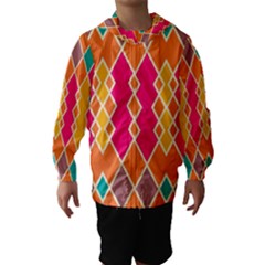 Symmetric Rhombus Design Hooded Wind Breaker (kids)