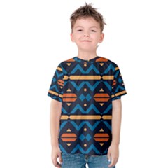 Rhombus  Circles And Waves Pattern Kid s Cotton Tee