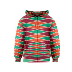 Distorted Rhombus Pattern Kids Zipper Hoodie by LalyLauraFLM