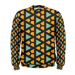 Green Triangles And Other Shapes Pattern  Men s Sweatshirt