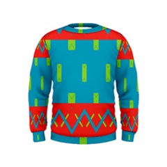 Chevrons And Rectangles  Kid s Sweatshirt by LalyLauraFLM