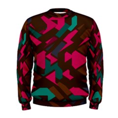 Brown Pink Blue Shapes  Men s Sweatshirt by LalyLauraFLM