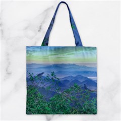 Fantasy Landscape Photo Collage Zipper Grocery Tote Bag