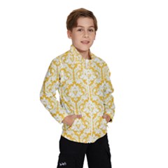 White On Sunny Yellow Damask Wind Breaker (kids)