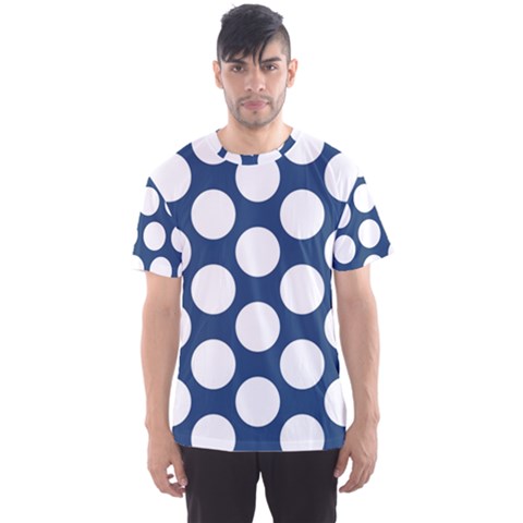 Dark Blue Polkadot Men s Sport Mesh Tee by Zandiepants