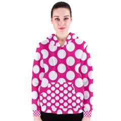 Pink Polkadot Women s Zipper Hoodie by Zandiepants