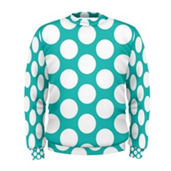 Turquoise Polkadot Pattern Men s Sweatshirt by Zandiepants