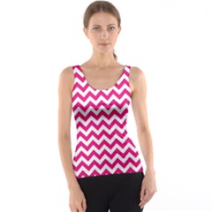 Hot Pink And White Zigzag Tank Top by Zandiepants