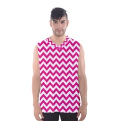 Hot Pink And White Zigzag Men s Basketball Tank Top by Zandiepants