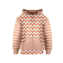 Orange And White Zigzag Kids  Zipper Hoodie by Zandiepants