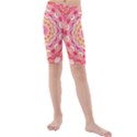 Yellow Pink Romance Kid s Mid Length Swim Shorts View1