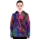 Jewel City, Radiant Rainbow Abstract Urban Women s Zipper Hoodie View1