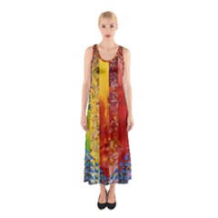 Conundrum I, Abstract Rainbow Woman Goddess  Full Print Maxi Dress by DianeClancy