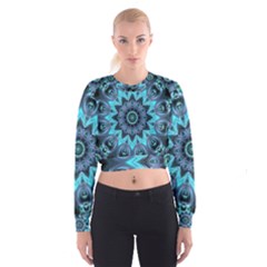 Star Connection, Abstract Cosmic Constellation Women s Cropped Sweatshirt by DianeClancy