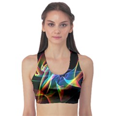 Aurora Ribbons, Abstract Rainbow Veils  Sports Bra by DianeClancy