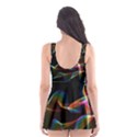 Fluted Cosmic Rafluted Cosmic Rainbow, Abstract Winds Skater Dress Swimsuit View2