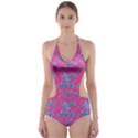 Floral Collage Revival Print Cut-Out One Piece Swimsuit View1