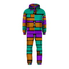 Round Corner Shapes In Retro Colors            Hooded Jumpsuit (kids) by LalyLauraFLM