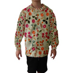 Elegant Floral Seamless Pattern Hooded Wind Breaker (kids)