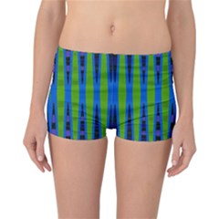 Blue Green Geometric Reversible Boyleg Bikini Bottoms