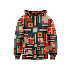 Shapes In Retro Colors Texture                   Kid s Pullover Hoodie